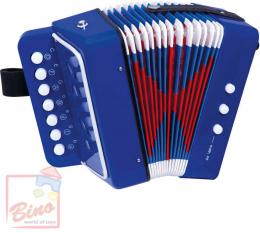 BINO Harmonika dìtská modrá tahací akordeon