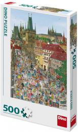 DINO Puzzle 500 dlk Praha Mosteck v kreslen 33x47cm skldaka v krabici - zvtit obrzek