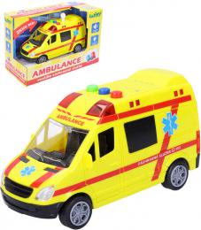 Auto sanitka 14,5cm lut ambulance na baterie Svtlo Zvuk plast - zvtit obrzek