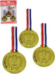SIMBA Dtsk zlat medaile 6cm trikolora set 3ks na kart plast - zvtit obrzek