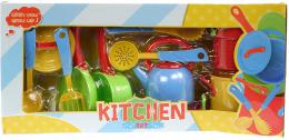 Nádobí dìtské barevné plastové set s kuchyòskými nástroji v krabici