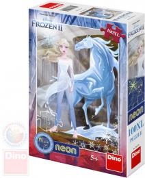 DINO Puzzle neon Frozen II (Ledové Království) 100 dílkù svítí ve tmì skládaèka