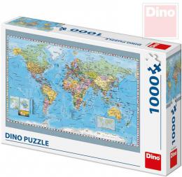 DINO Puzzle 1000 dílkù Politická mapa svìta 66x47cm skládaèka v krabici