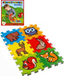 Mìkké bloky Zvíøátka 6ks pìnový koberec baby vkládací puzzle podložka na zem