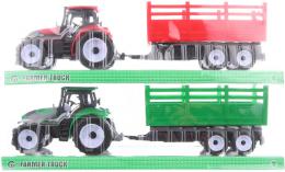 Traktor zemìdìlský set s vleèkou 38cm 2 barvy plast blister