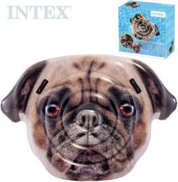 INTEX Lehtko nafukovac pes Mops 173x130cm matrace na vodu s chyty 58785 - zvtit obrzek