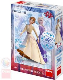 DINO Puzzle diamond Frozen II (Ledové Království) 200 dílkù skládaèka s diamanty