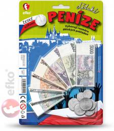 EFKO Peníze dìtské CZ set na kartì (èeské koruny) bankovky a mince