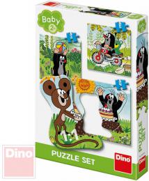 DINO Baby puzzle Krtek na louce (Krteèek) 18x18cm 3v1 skládaèka 12 dílkù