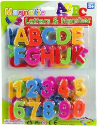 Èísla a písmenka barevná magnetická 4cm set v sáèku plast
