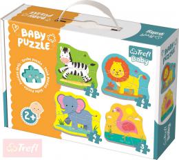 TREFL Baby puzzle Safari zvíøátka velké dílky 4v1 set 18 dílkù pro miminko