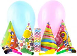 GODAN Velký párty set nafukovací balónky s èepièkami a frkaèkami