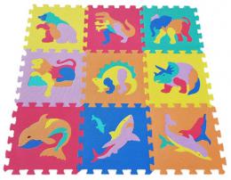 Mìkké bloky Zvíøátka 9ks pìnový koberec baby vkládací puzzle - zvìtšit obrázek