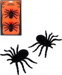 Pavouk ern Halloween dekorace zvtko set 2ks guma