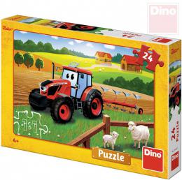 DINO Puzzle 24 dlk Traktor Zetor orba na poli 26x18cm skldaka v krabici - zvtit obrzek