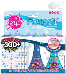 EP Line BO-PO Frosty set lak na nehty slupovací 2ks + 300 samolepek
